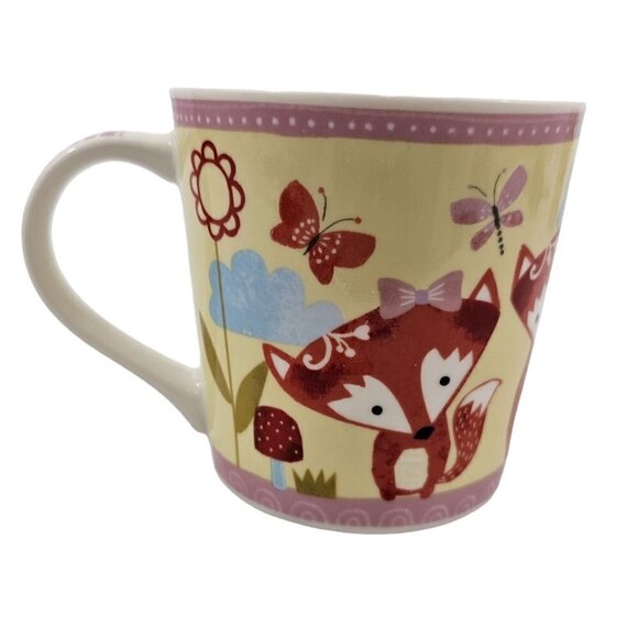 Queens by Churchill Sister Flowers 12 Oz Porcelain Cup Fox Graphic Mug - Picture 3 of 9